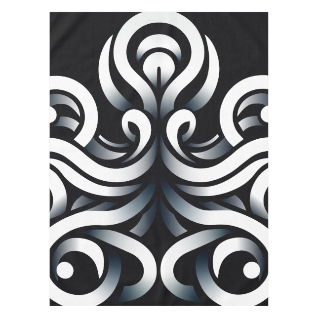 Minimal Zen Sacred Geometric Mandala Abstract Tablecloth (Front)