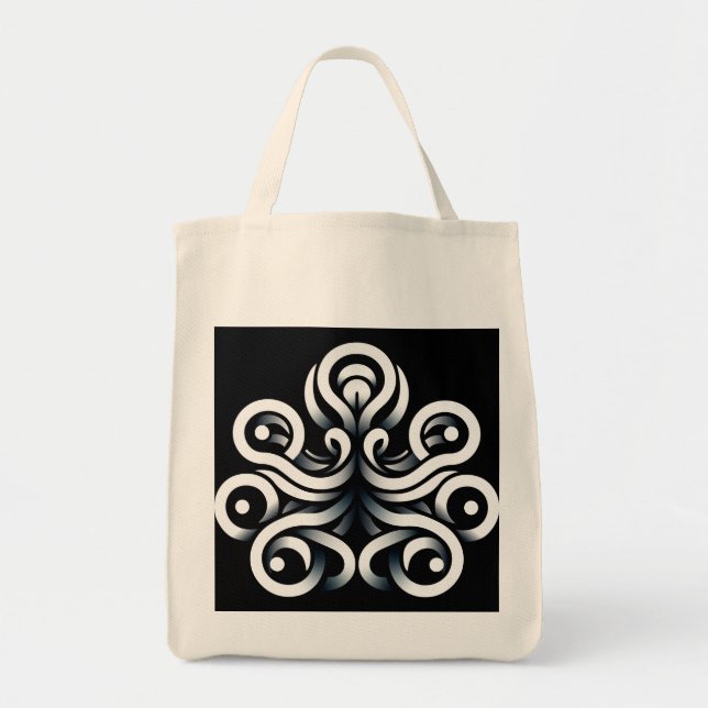 Minimal Zen Sacred Geometric Mandala Abstract Tote Bag (Front)