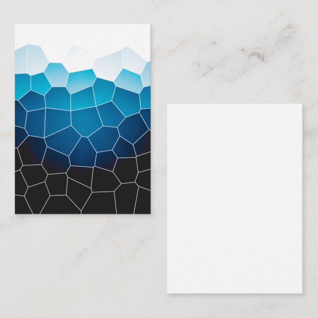 Minimalism Abstract Art Blue White Cells Enclosure Card (Front/Back)