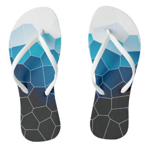 Minimalism Abstract Art Blue White Cells Jandals