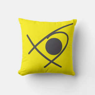 Minimalism Abstract Art Grey Yellow Throw Pillow