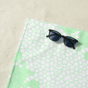 Minimalism Abstract Art Pale Turquoise Green Pink Beach Towel