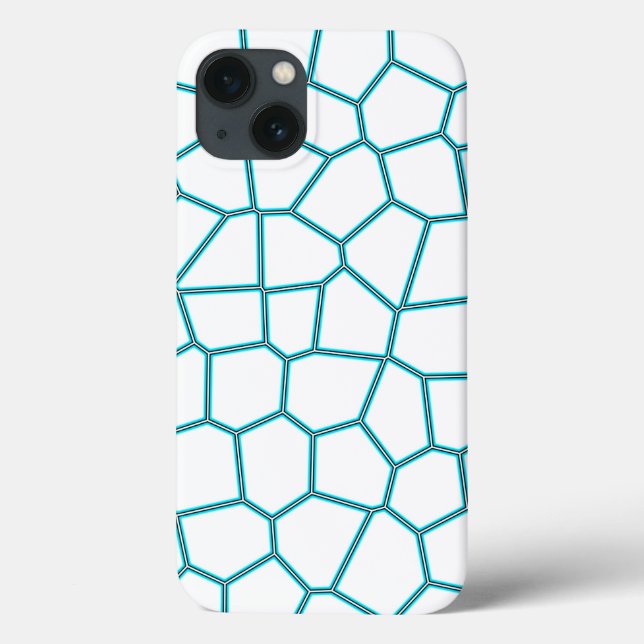Minimalism Abstract Art Pale Turquoise White Cells Case-Mate iPhone Case (Back)