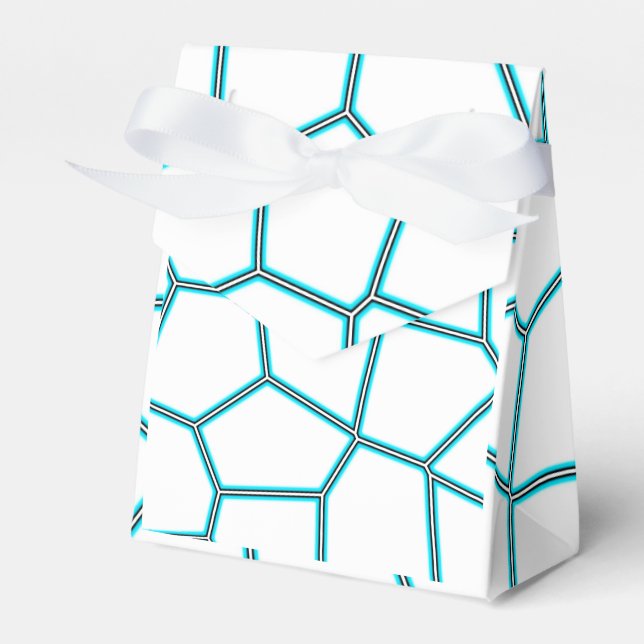 Minimalism Abstract Art Pale Turquoise White Cells Favour Box (Front Side)