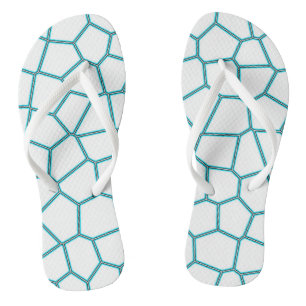 Minimalism Abstract Art Pale Turquoise White Cells Jandals