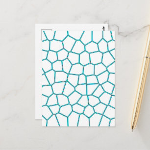 Minimalism Abstract Art Pale Turquoise White Cells Postcard