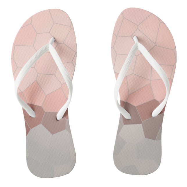 Minimalism Abstract Art Pastel Pink Cells Jandals (Footbed)
