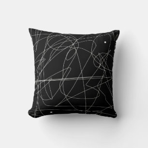 Minimalism Abstract Art Pattern Black White Cushion