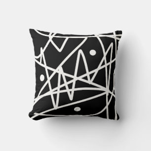 Minimalism Abstract Art Pattern Black White Cushion