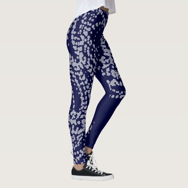 Minimalism Abstract Art Pattern Blue Grey Leggings (Right)