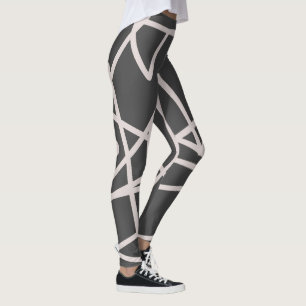 Minimalism Abstract Art Pattern Grey White Leggings