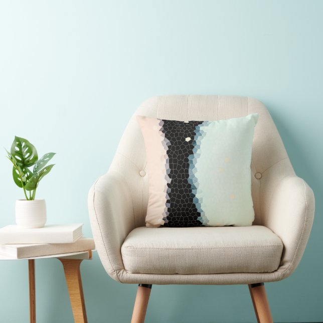 Minimalism Abstract Art Pink Blue Black Cushion (Chair)