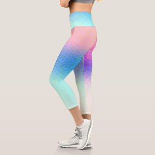 Minimalism Abstract Art Pink Purple Blue Capri Leggings