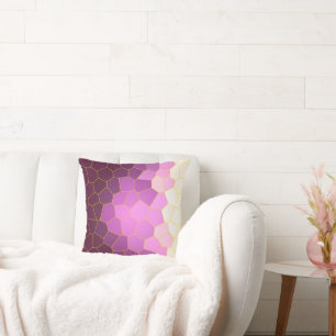 Minimalism Abstract Art Purple Pink White Cells Cushion