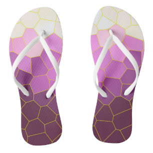 Minimalism Abstract Art Purple Pink White Cells Jandals