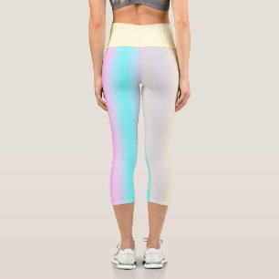 Minimalism Abstract Art Turquoise Pink Pastel Capr Capri Leggings