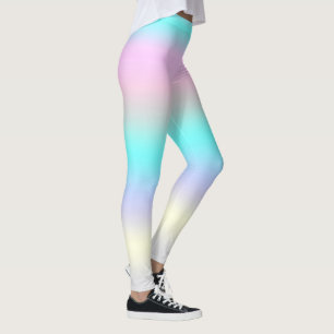 Minimalism Abstract Art Turquoise Pink Pastel Leggings