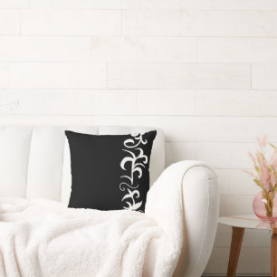 Minimalism Abstract Art White Black Hand Drawing Cushion