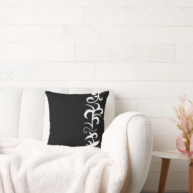 Minimalism Abstract Art White Black Hand Drawing Cushion (Couch)