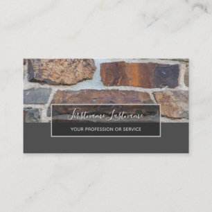 Minimalism ancient castle stonewall grey rectangle business card
