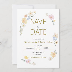 Minimalism and flowers Save The Date Invitation