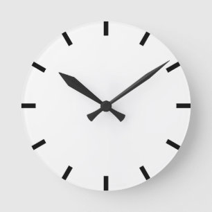 Minimalism Black & White Simply Urban Round Clock