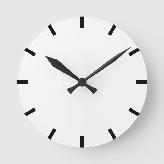 Minimalism Black & White Simply Urban Round Clock (Front)
