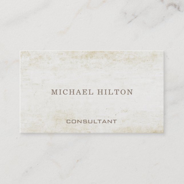 Minimalism elegant plain brushed stone business card (Front)
