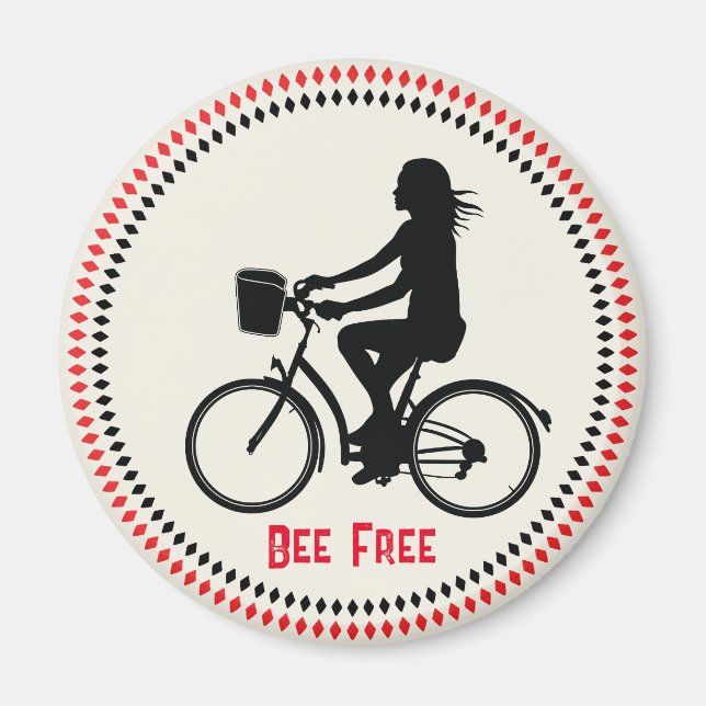 Minimalism Girl with Bicycle  Magnet (Front)