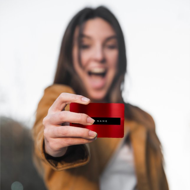 Minimalism Golden Circles Delicate Red Steel Vip Business Card (Minimalism Golden Circles Delicate Red Steel Vip Business Card)