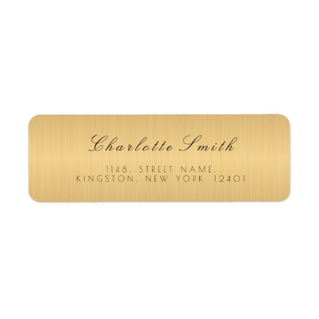 Minimalism Golden Foil Return Address Labels (Front)