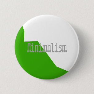 Minimalism Green White 6 Cm Round Badge