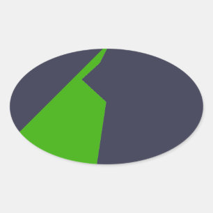 Minimalism Green White Oval Sticker