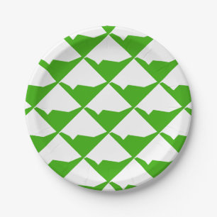 Minimalism Green White Paper Plate
