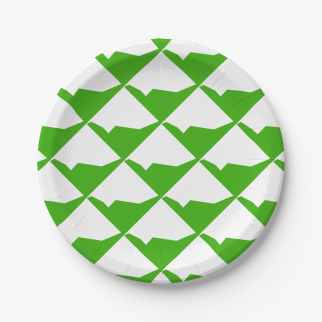 Minimalism Green White Paper Plate (Front)