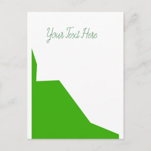 Minimalism Green White Postcard
