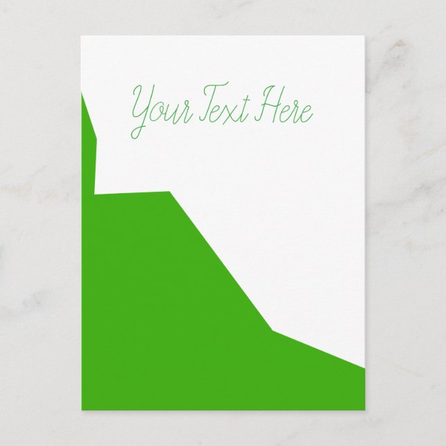 Minimalism Green White Postcard (Front)