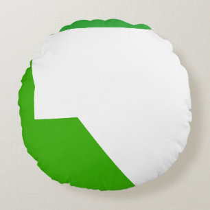 Minimalism Green White Round Cushion