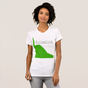 Minimalism Green White T-Shirt