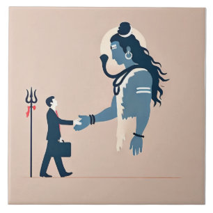 minimalism image of an ordinary person greeting go tile