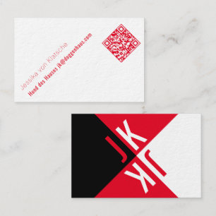 minimalism in red QR Code Business Card