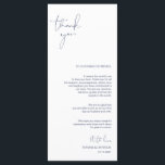 Minimalism Navy Script Place Setting Thank You Programme<br><div class="desc">(All colours are customisable) Modern Minimalism Script Place Setting Thank You Card. Share the love and show your appreciation to your guests, when they sit down at their seat and read this personalised charming place setting Thank you card. It's a wonderful way to kick off your special day celebration! Please...</div>