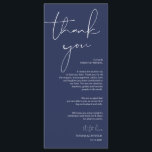 Minimalism Navy Script Place Setting Thank You Programme<br><div class="desc">(All colours are customisable) Modern Minimalism Script Place Setting Thank You Card. Share the love and show your appreciation to your guests, when they sit down at their seat and read this personalised charming place setting Thank you card. It's a wonderful way to kick off your special day celebration! Please...</div>