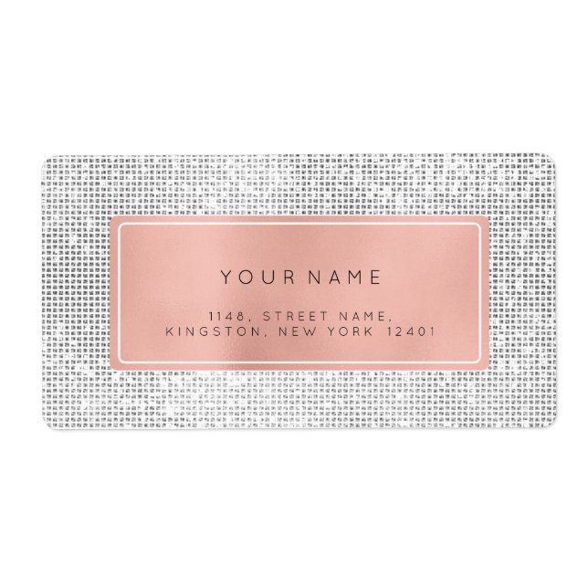 Minimalism Pink Rose Foil Silver Return Address (Front)