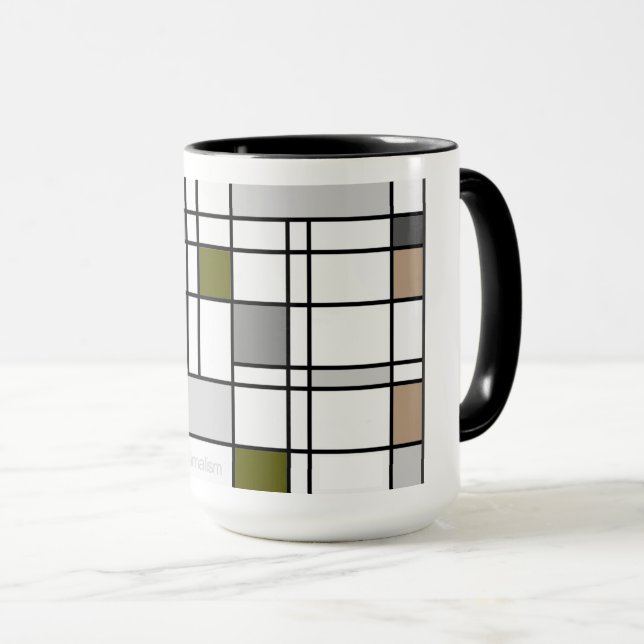 Minimalism Reflection III on De Stijl Mug (Front Right)