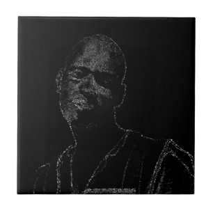 Minimalism Sketch Drawing Man Face Head Tile