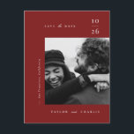 Minimalism Typography Save the Date Announcement Postcard<br><div class="desc">This simple save the date card features minimalism style typography design and two customisable photos for your modern wedding.</div>