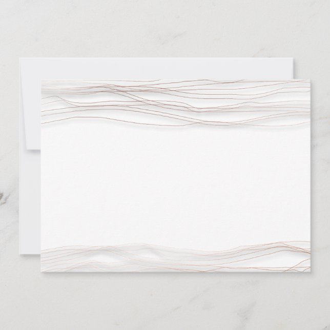 Minimalism White Rose Grey Abstract Delicate Lines Invitation (Front)