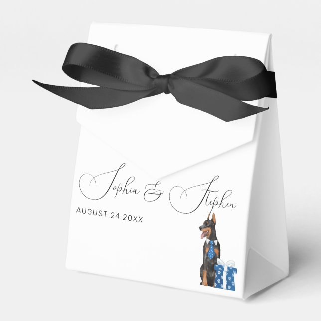 Minimalism with a Dog Illustration Favour Box (Front Side)