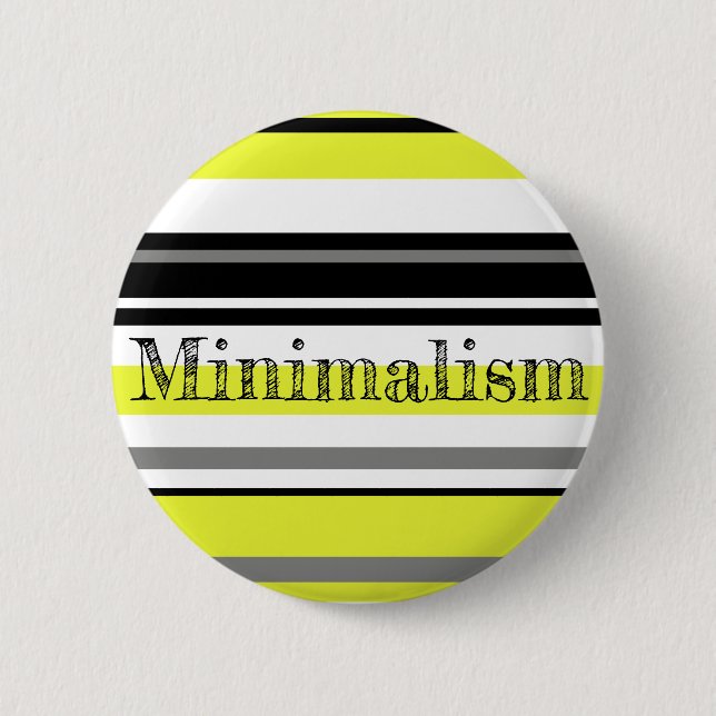 Minimalism Yellow Black Stripes 6 Cm Round Badge (Front)